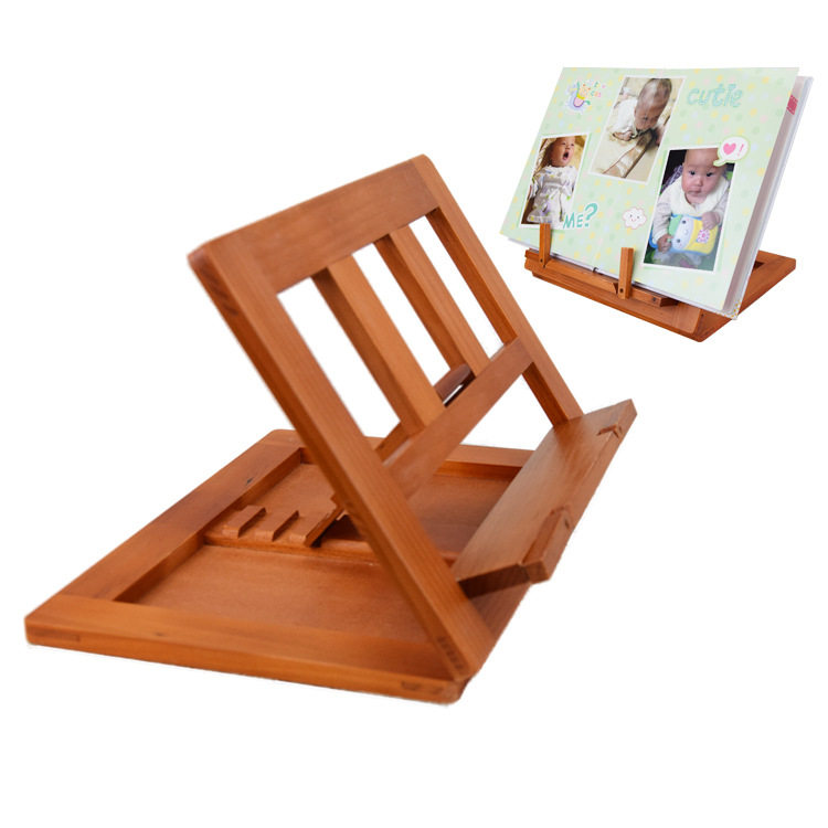 简约学生读书书架成人菜谱支撑撑架木质可折叠书架