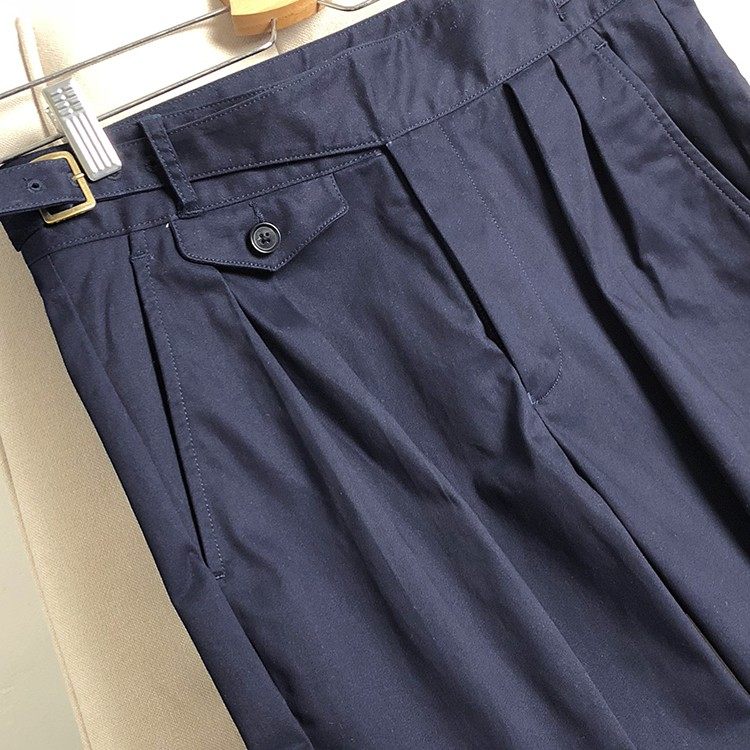 复古尔格gurkha绅装工装休闲裤中高高腰宽松九分休闲裤