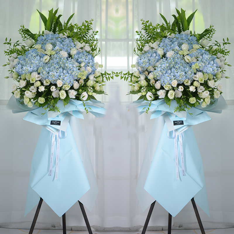 开业花篮高档韩式包纸三脚架成都鲜花店同城速递商务用花