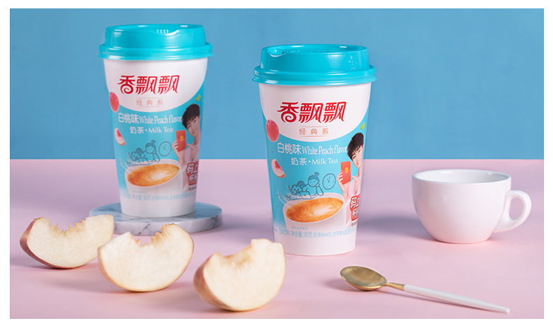 香飘飘奶茶白桃味整箱30杯散装杯装冲饮早餐速溶杯装奶茶