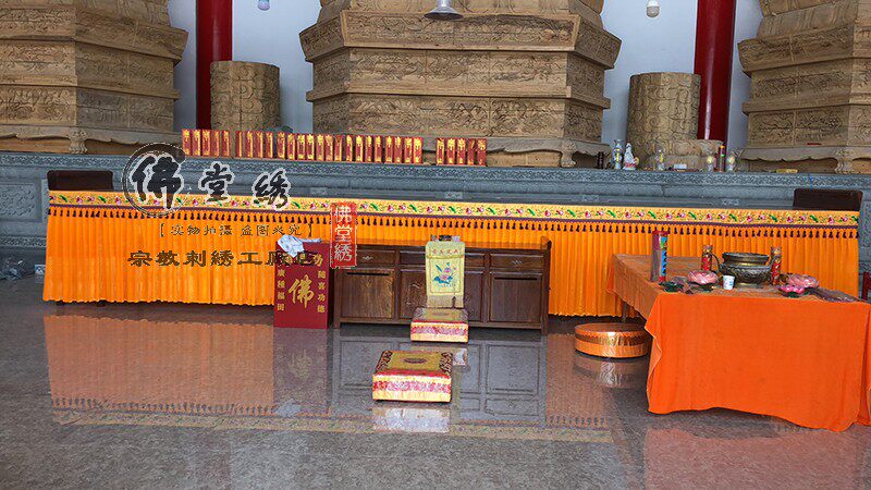 定制寺庙佛堂金丝绒桌裙供桌桌罩桌裙桌布台布佛台桌套神位供桌布