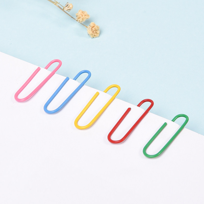 正彩回形针600枚防锈曲别针办公用品彩色混装订异形可爱回型针工字钉
