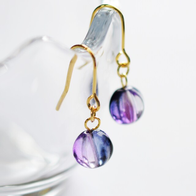 creema代购日本设计师手作进口糖果渐变玻璃耳环耳环