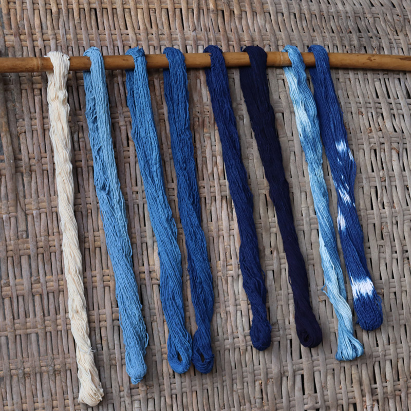 古法扎染纯棉diy染手草木靛蓝手工植物10股线