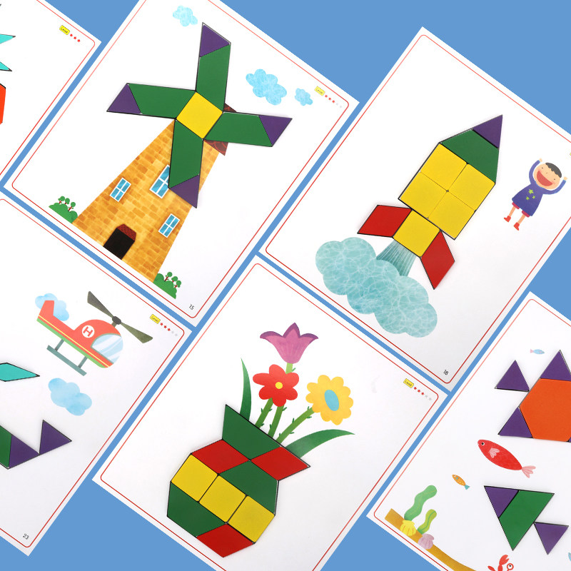 木质七巧板幼儿园小学生创意益智智力拼图儿童蒙氏拼图