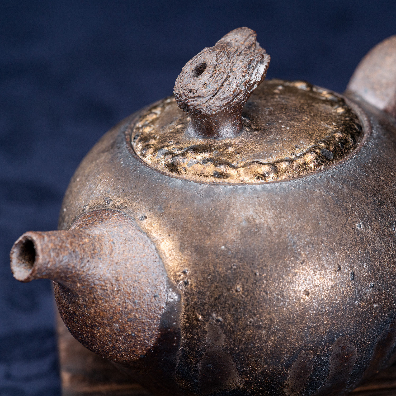 茶神柴烧许旭伦志野釉岩矿壶手工日式茶壶