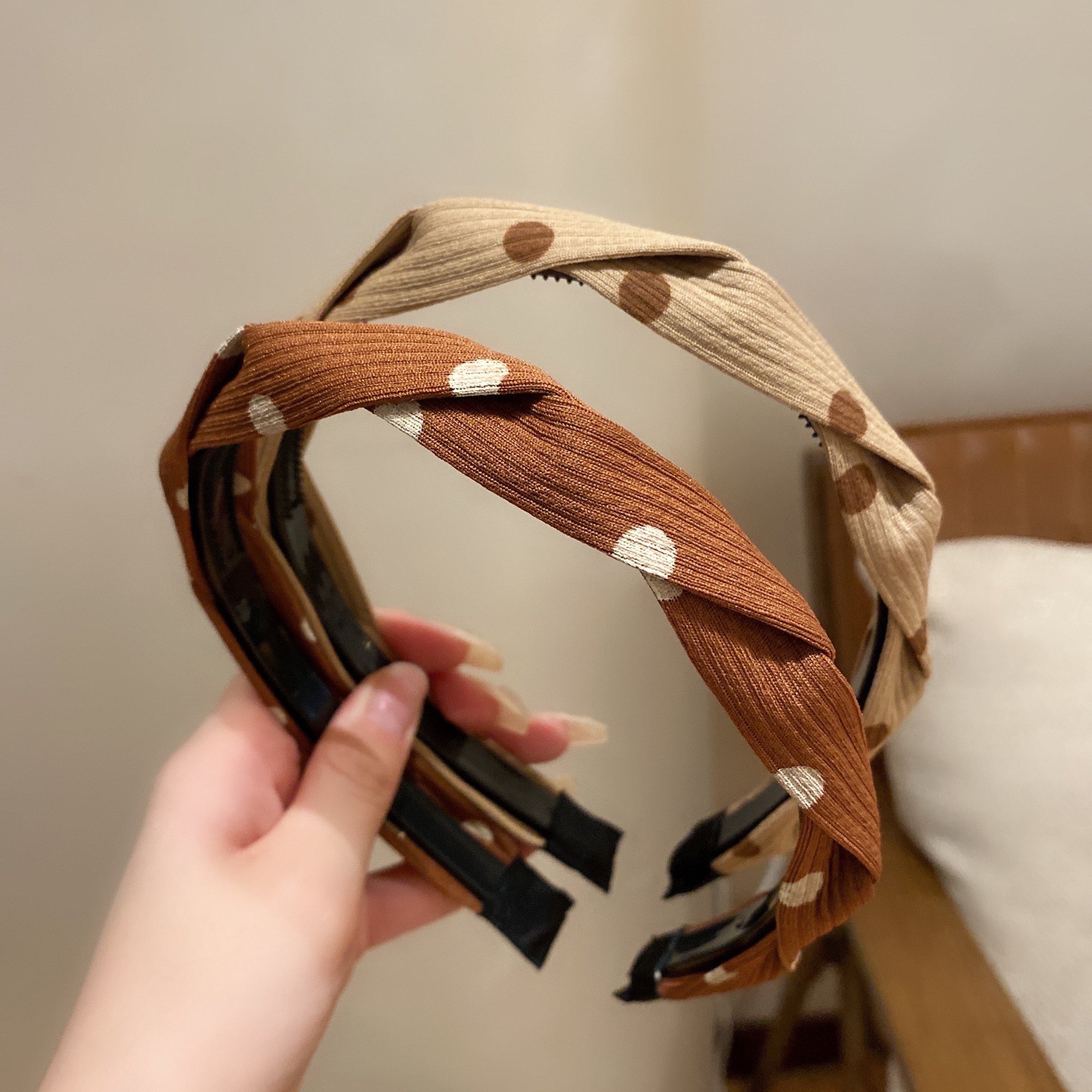 小香风格子发箍女头箍发卡碎发头饰高颅顶发旅2022年发饰