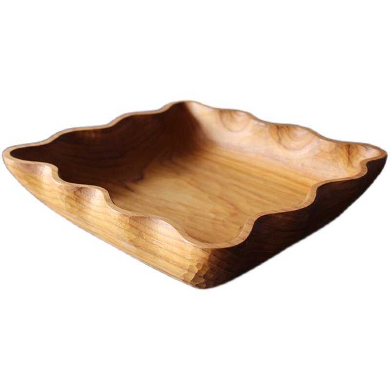 手工明院木器野生柚木托盘原创工整茶盘餐用托盘