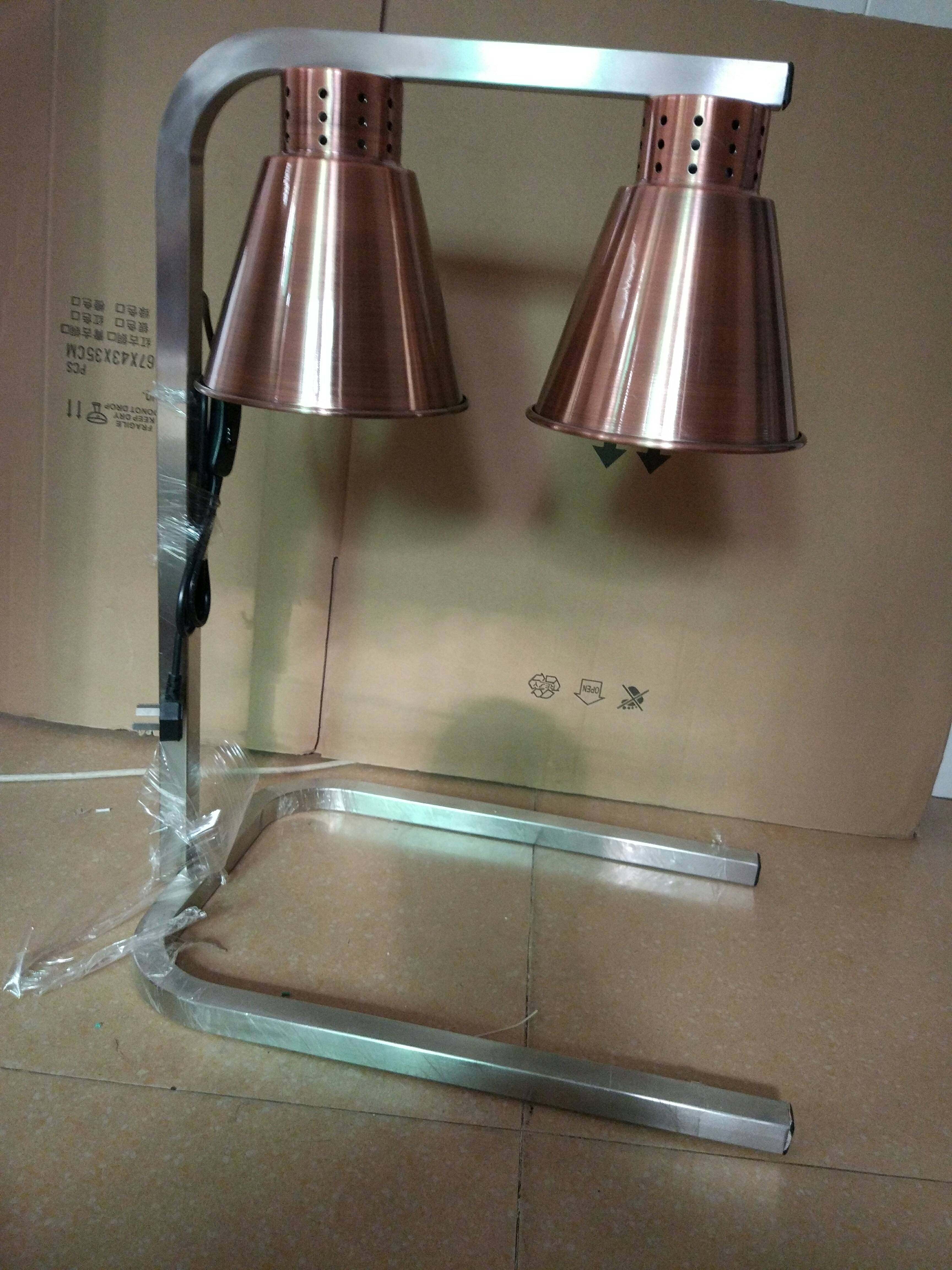 新款双头食物保鲜保温灯 食品加热展示灯 销售自助餐保温灯不锈钢