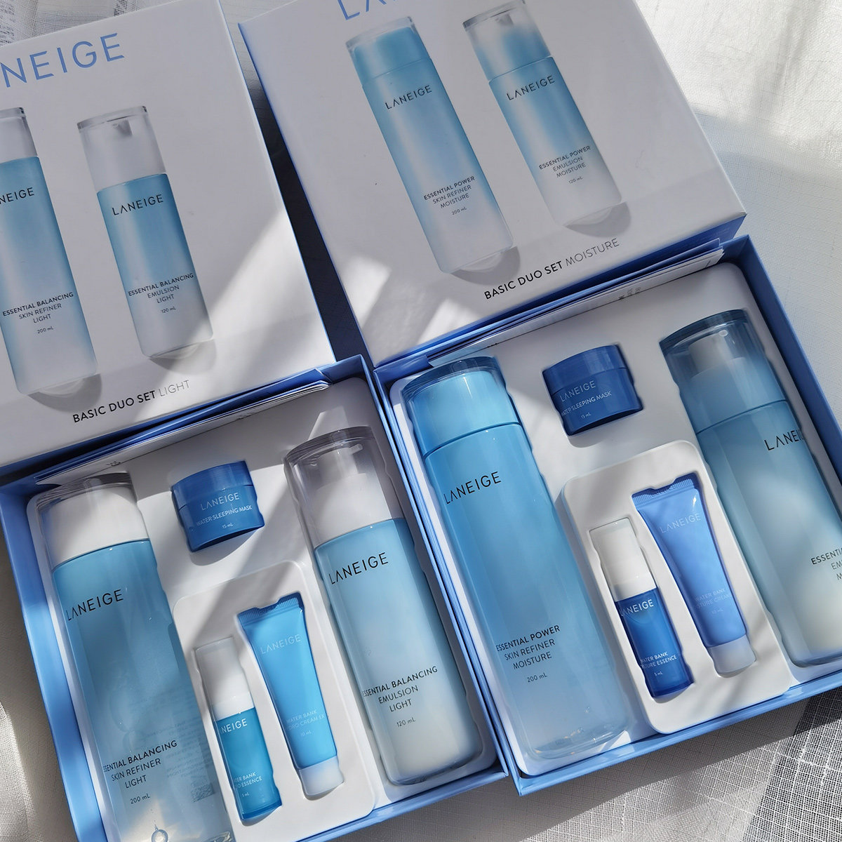 韩国laneige兰芝水乳套装件套清爽滋润型爽肤水乳液面部护理套装