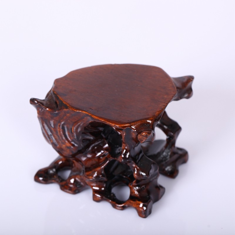 奇石底座 昊林轩 花瓶底座 三角形木艺根雕座子 - 爱购网