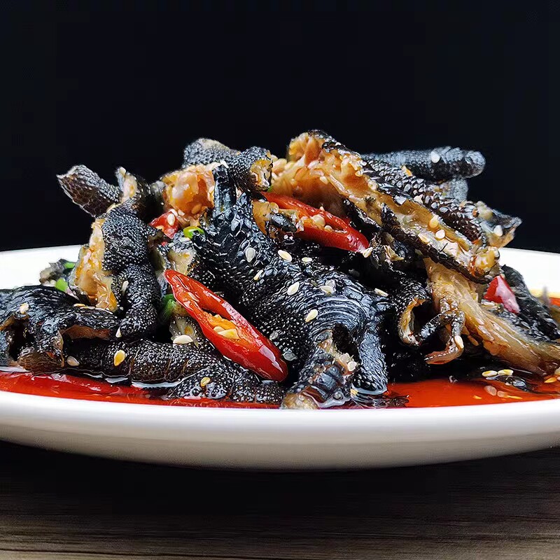 红油盐帮四川凤爪黑凤无骨鸡脚牧脱土鸡去骨鸡肉零食