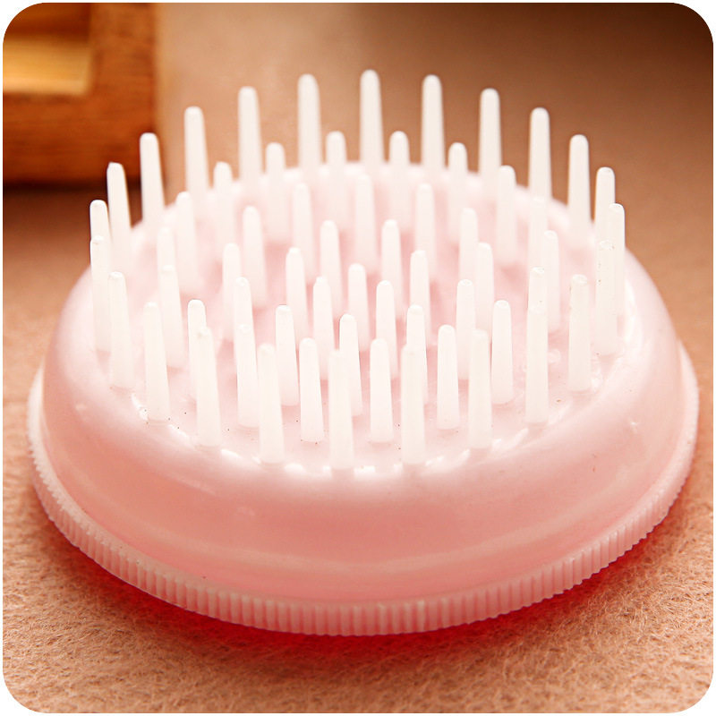 洗发老式转梳圆形头部按摩洗头梳子头皮按摩器安全梳子
