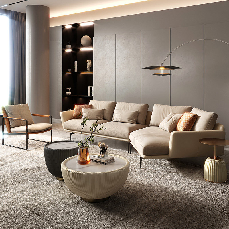 纳威现代轻奢异形科技布艺客厅沙发2021年新款沙发
