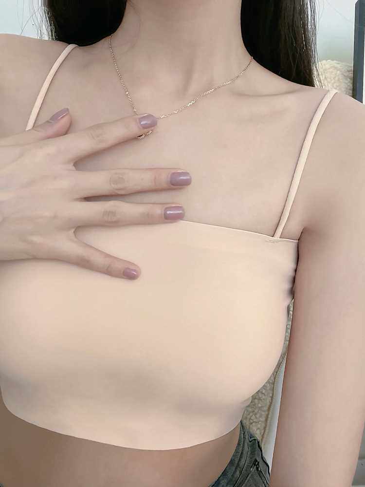 无肩带内衣抹胸裹胸防走光吊带背心女无痕白色内搭防滑无带文胸夏