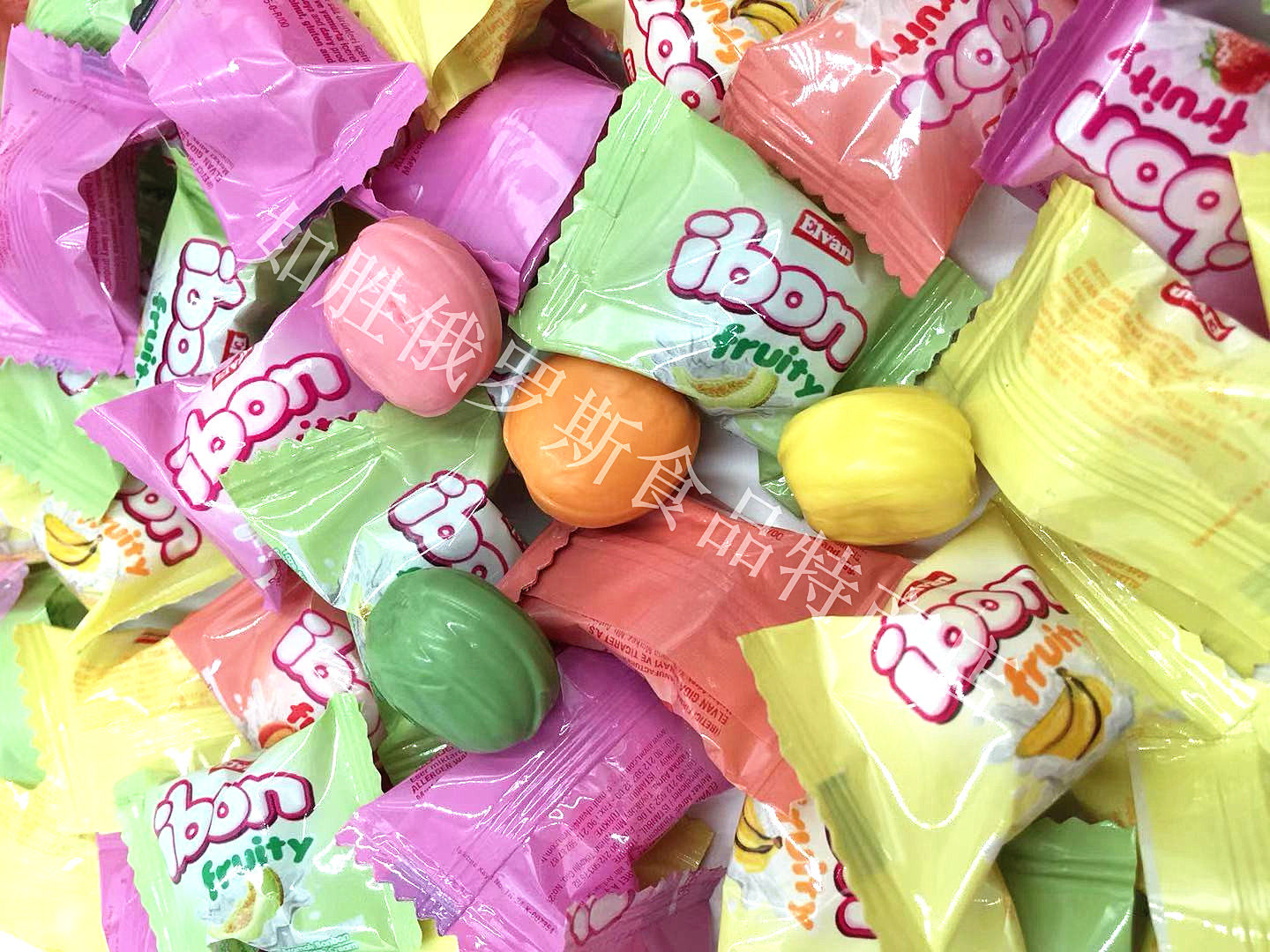 土耳其进口elvanibon夹心夹心糖糖果香蕉草莓哈密瓜糖果