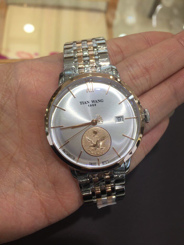 天王表男士全自动机械款金表18k 正品联保 商场同款防水带证书