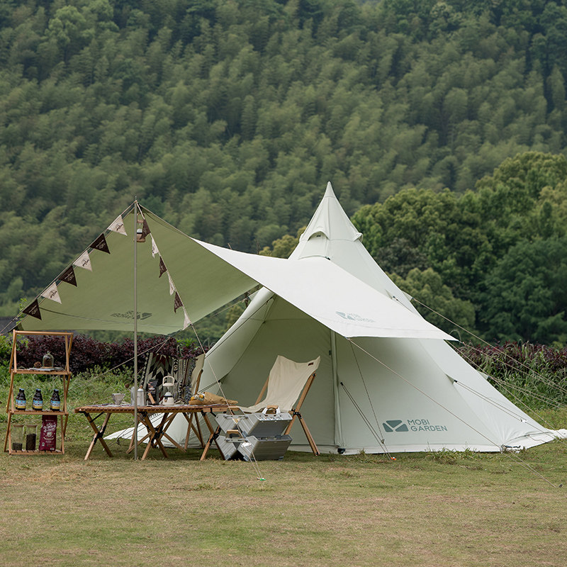 牧高笛装备glamping空间金字塔野营加厚棉布露营帐篷露营