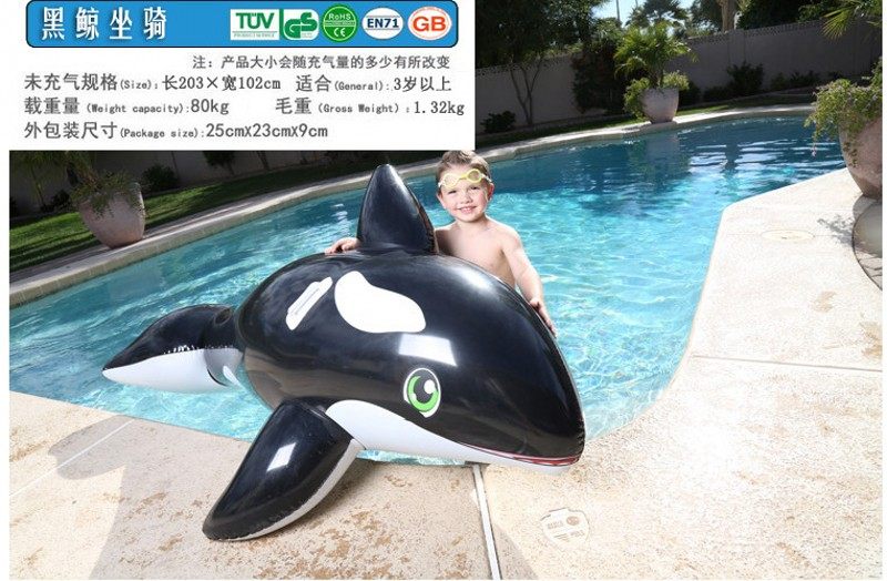 原单充气气大黑鲸水上坐骑成人大号鲸鱼戏水婴儿