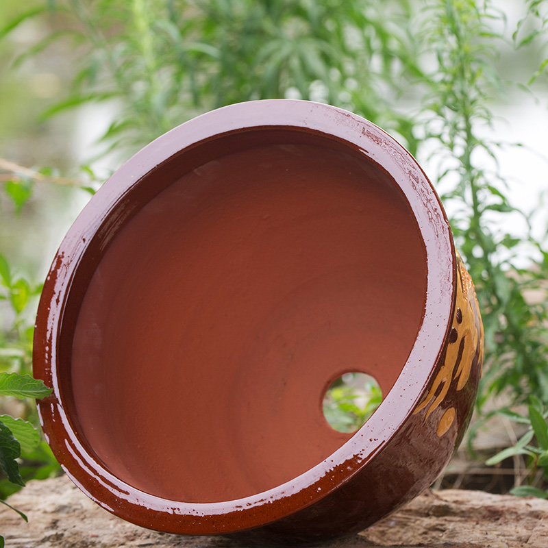 红釉花盆土陶多肉花坛花钵阳台室内植物家用花盆