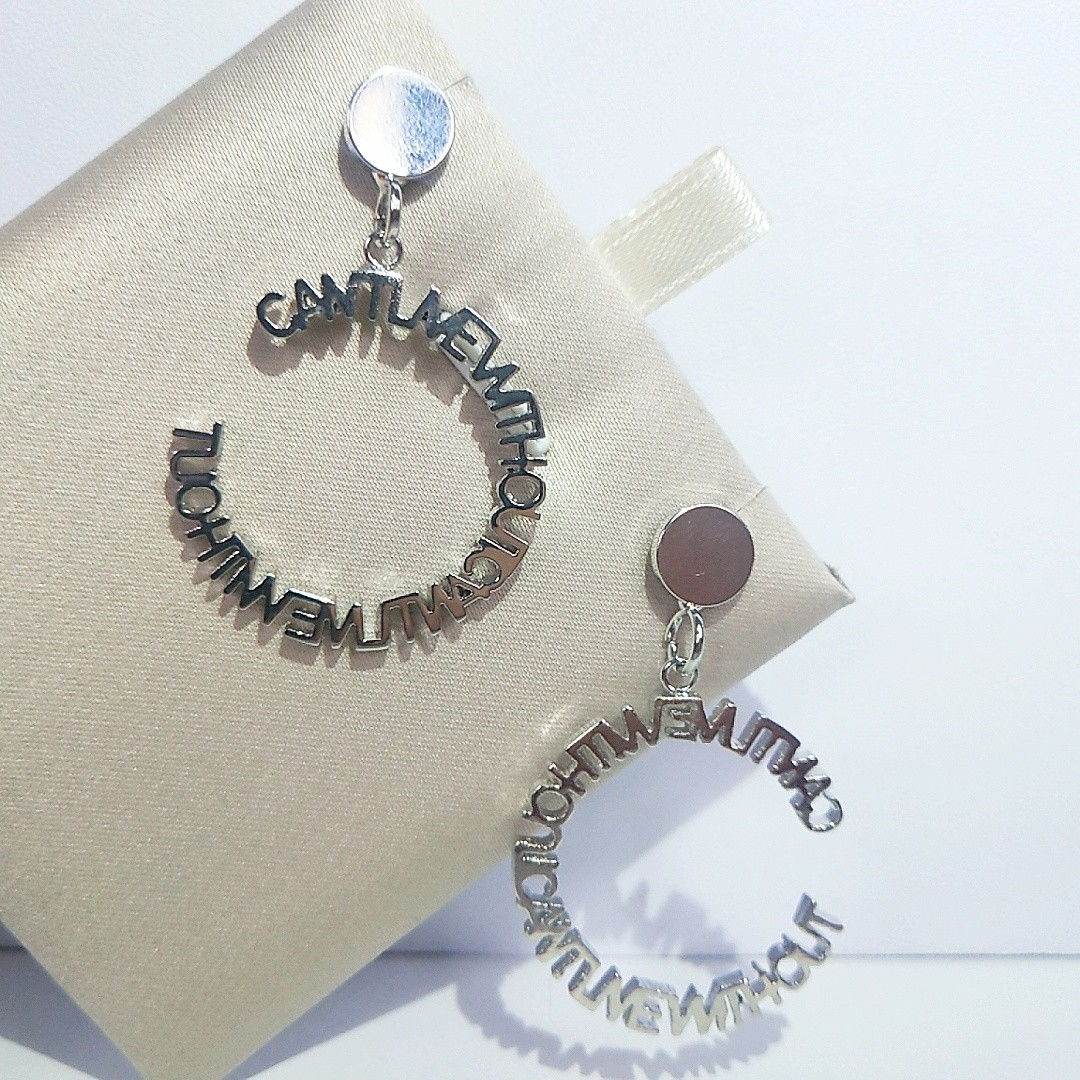 耳环s925纯银大双时尚流苏字母圈圈耳线长款耳环