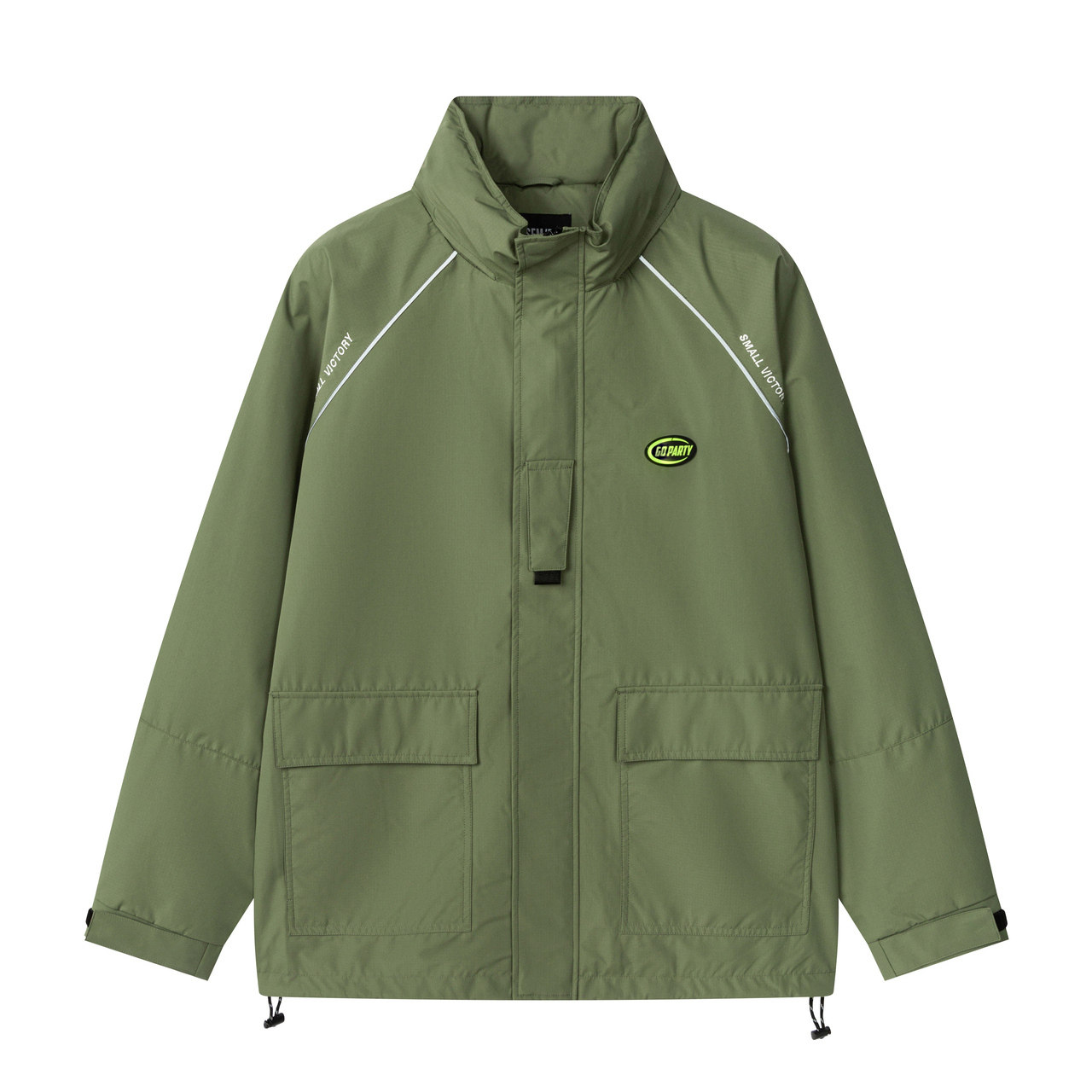 森马外套男2022春季新款男士休闲军绿色夹克可拆卸帽子男装上衣潮