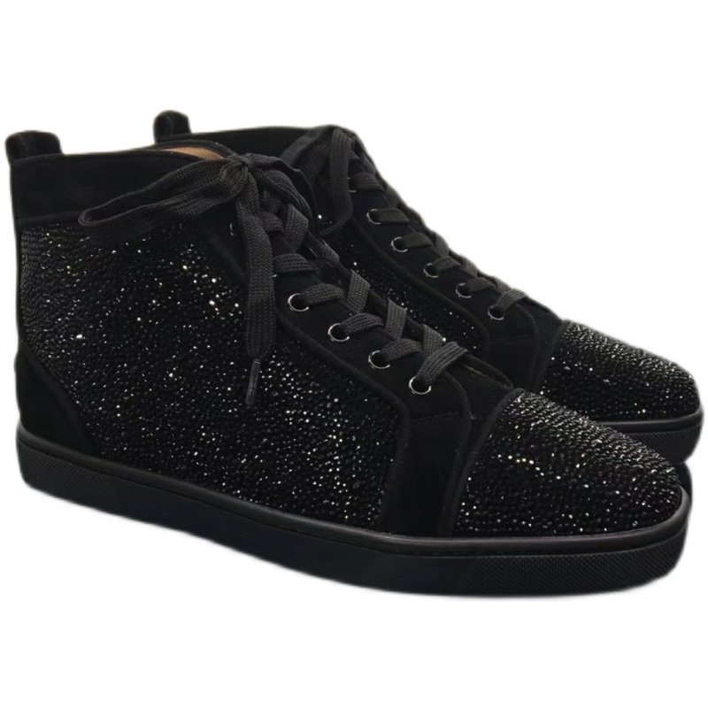 2021秋冬gzcl高帮男鞋绒皮钻烫平底休闲鞋高帮鞋