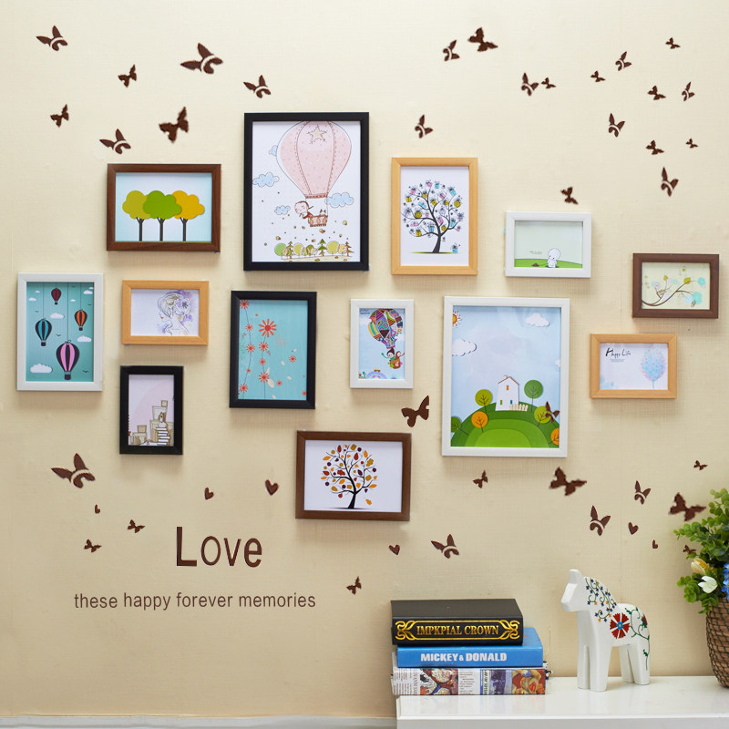 客厅小清新照片装饰相框框墙组合相片创意卧室照片墙