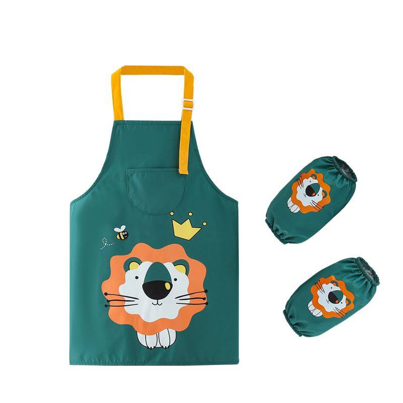 毛笔字儿童围裙罩衣幼儿园小学生书法画画防水防脏反穿衣