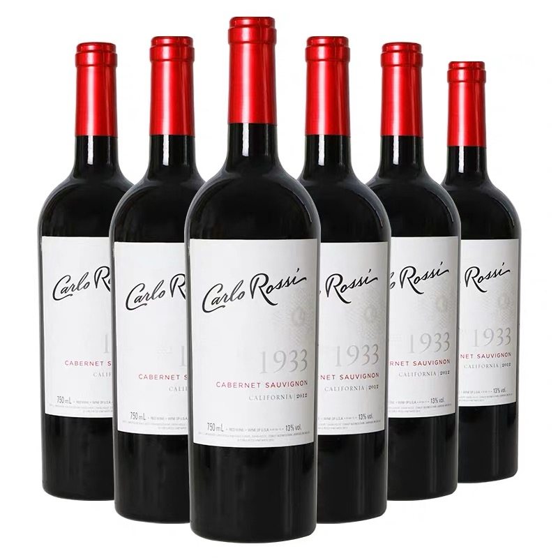 美国原装进口红酒 加州乐事lot1933赤霞珠 红葡萄酒750ml*6瓶整箱