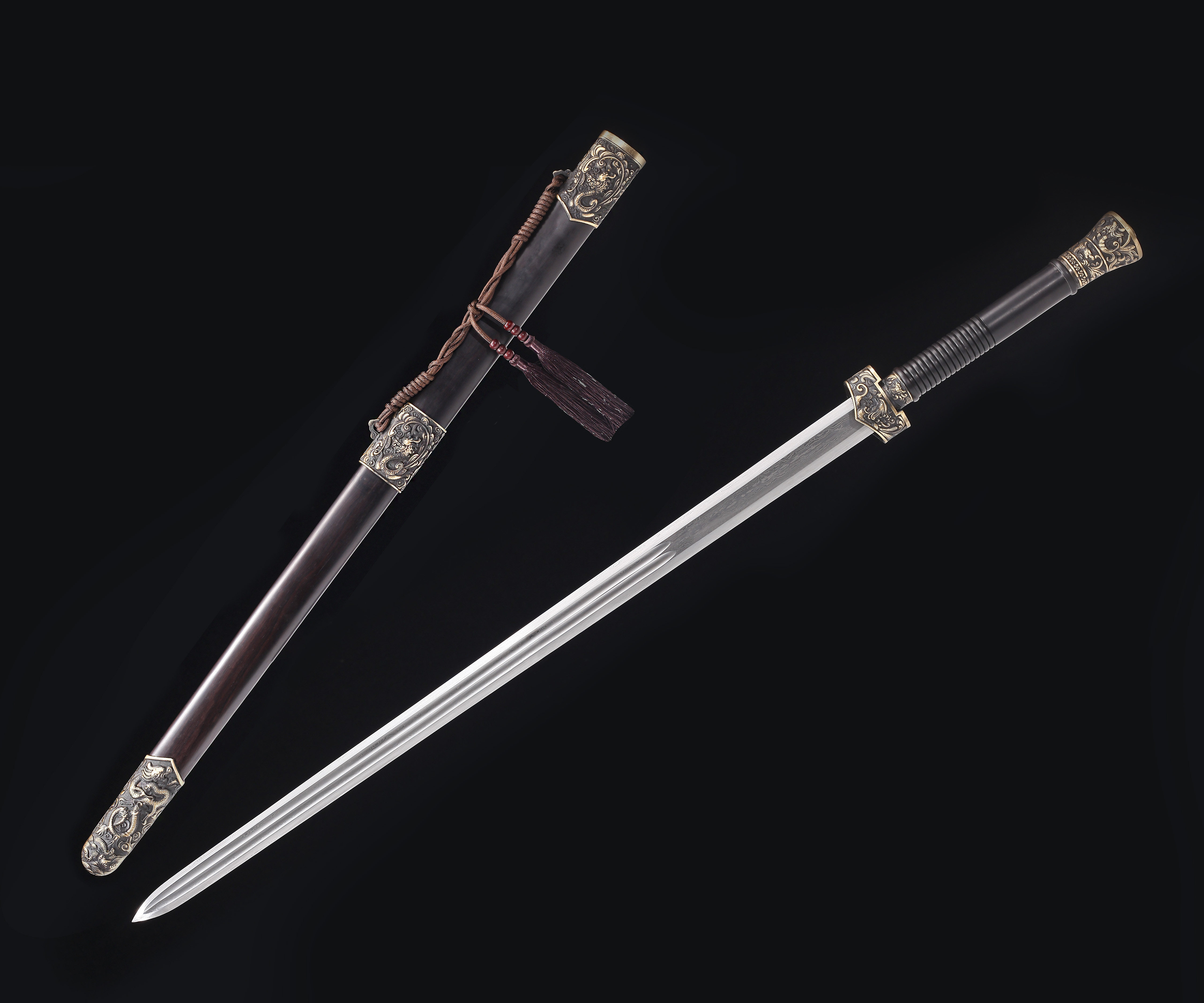 龙凤战剑汉剑大师手工作品收藏唐剑太极剑