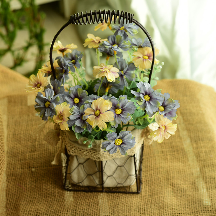 仿真花艺手工花篮绢花花束假花套装盆栽摆件仿真花