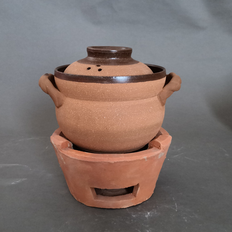砂锅红泥炭炉活砂陶土明火老式煲仔饭干煲汤火锅
