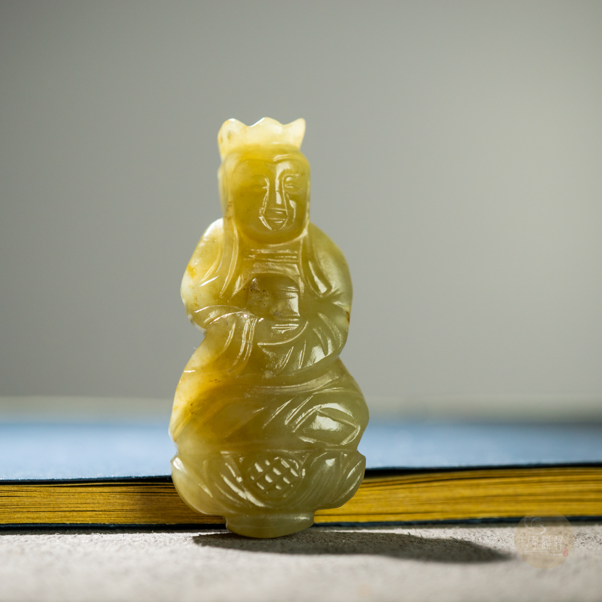 明代古玉和田玉观音像圆雕玉佩吊坠保真开门颈饰