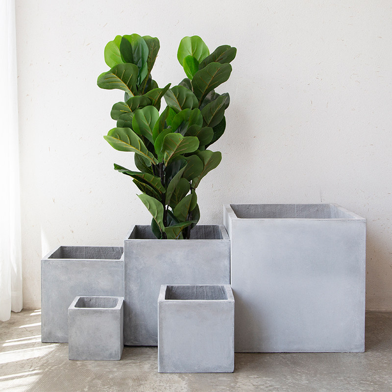 北欧特大号正方形水泥花盆现代简约ins风格创意绿萝花盆