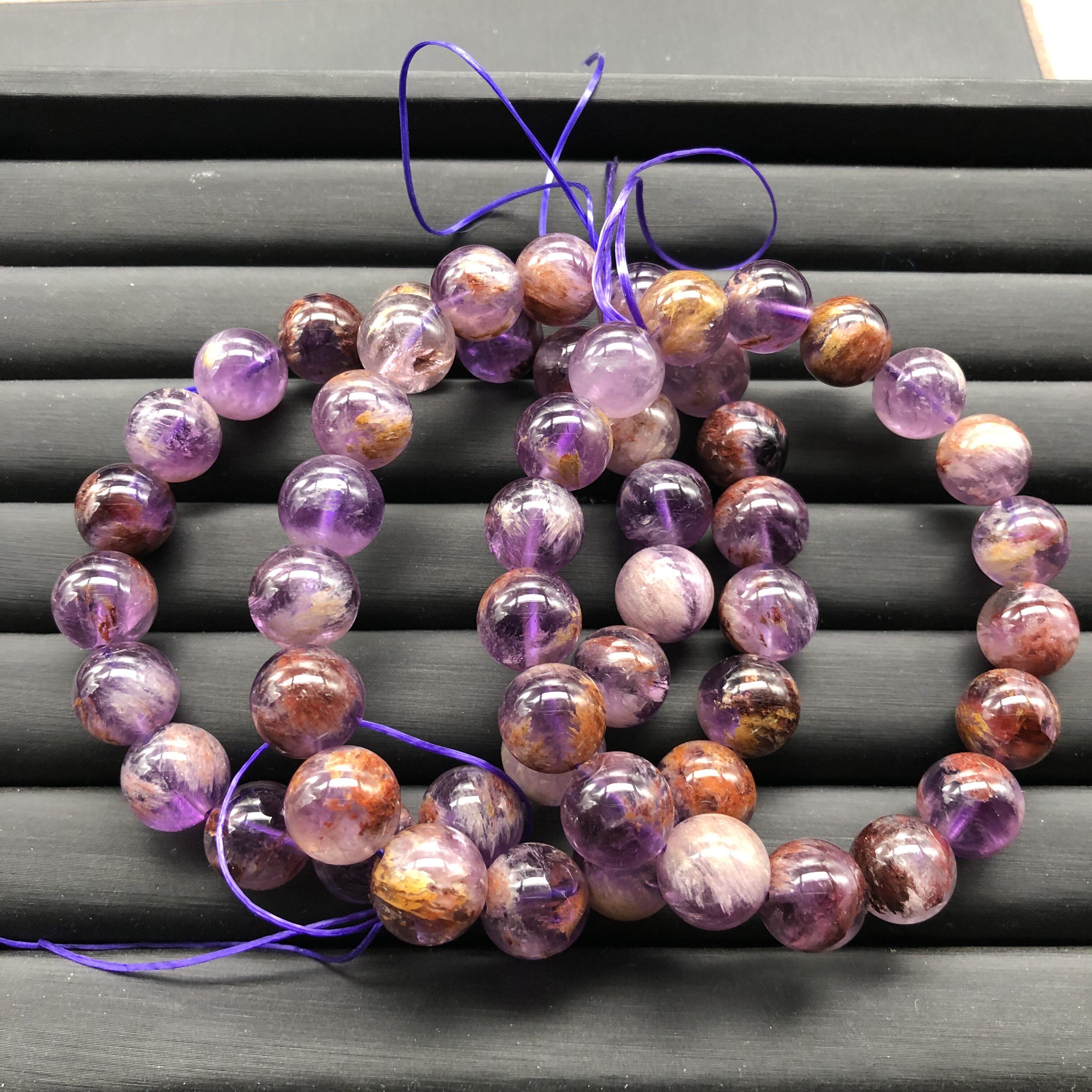 天然幽灵手链单圈女紫钛晶手串水晶饰品手饰