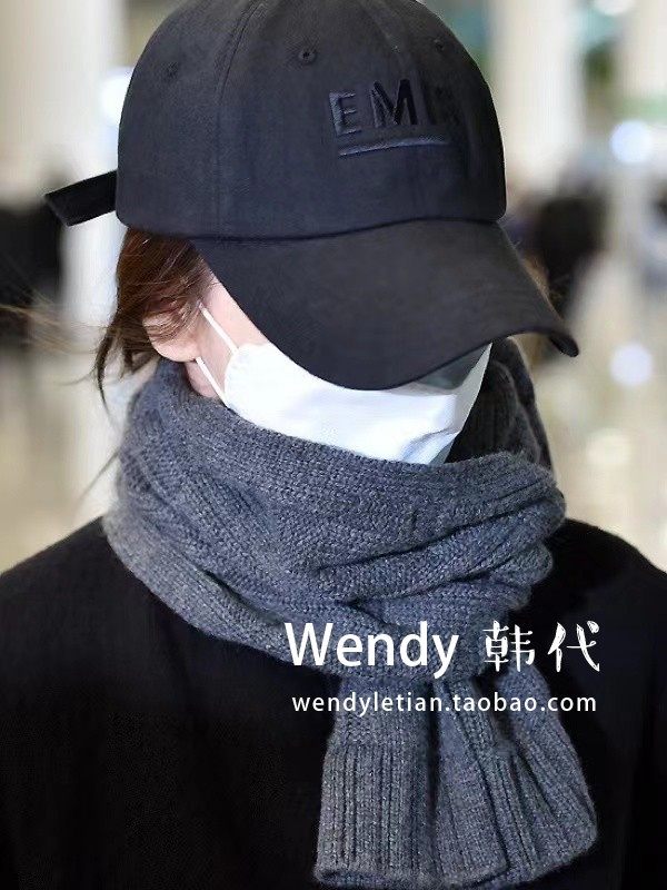 品牌授权代购韩国小众设计师emis字母刺绣棒球帽帽子