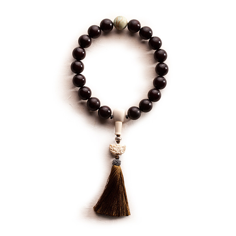 观照手作小叶紫檀十八子流苏手串文艺复古茶人佛珠