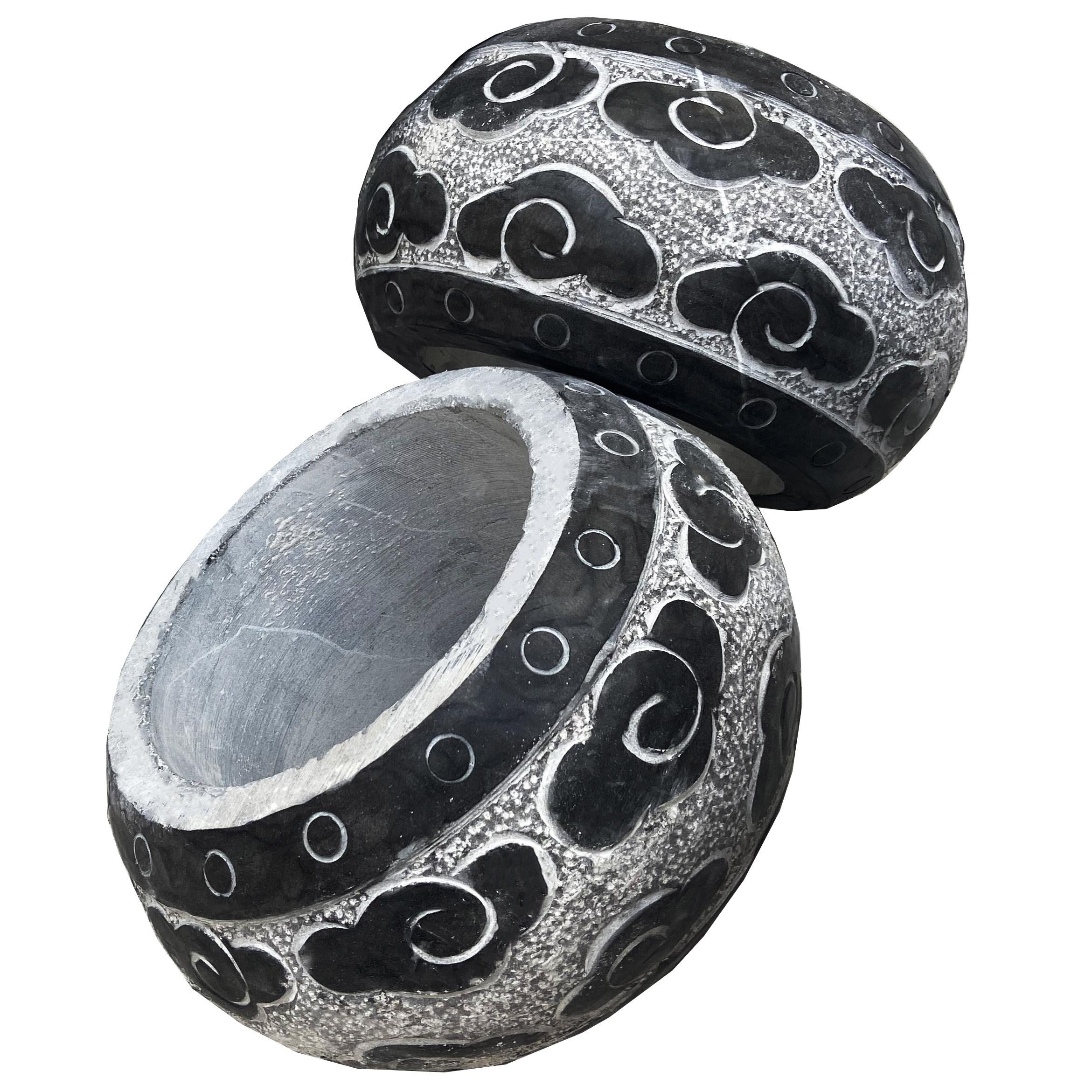 石墩子底座 柱墩石青石鼓墩柱顶石空心柱础石柱脚石垫基石雕圆墩