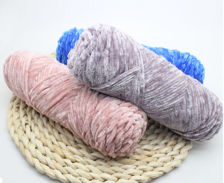 毛线绒线雪尼尔金丝金丝绒毛衣中粗棒针手编织帽子毛线