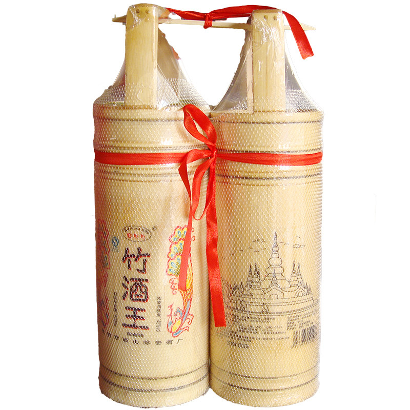 2筒起包邮云南特产白酒 版纳竹 竹筒酒竹酒王600ml45度每筒31.8元