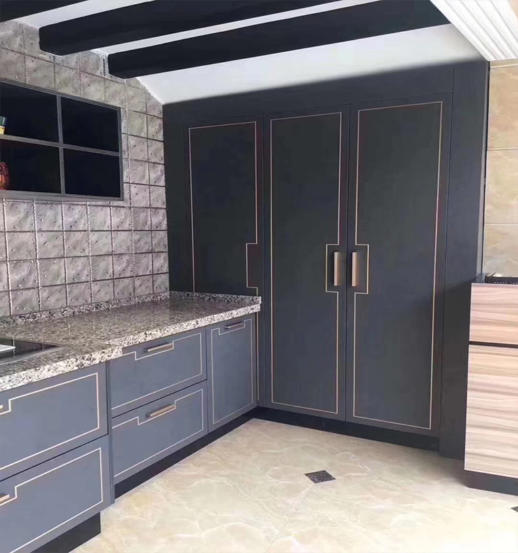 铝合金压扣条亚光木门装饰衣柜门板字型玫瑰金属收边条