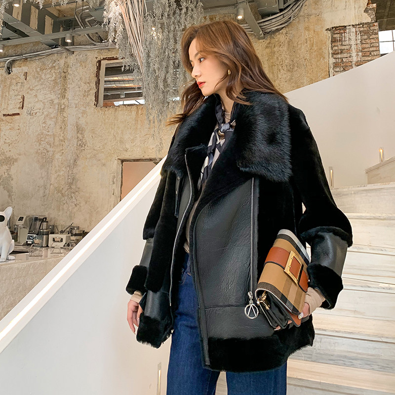 外套皮毛皮草毛皮草羊羔机车韩版显一体托斯卡纳新款皮草