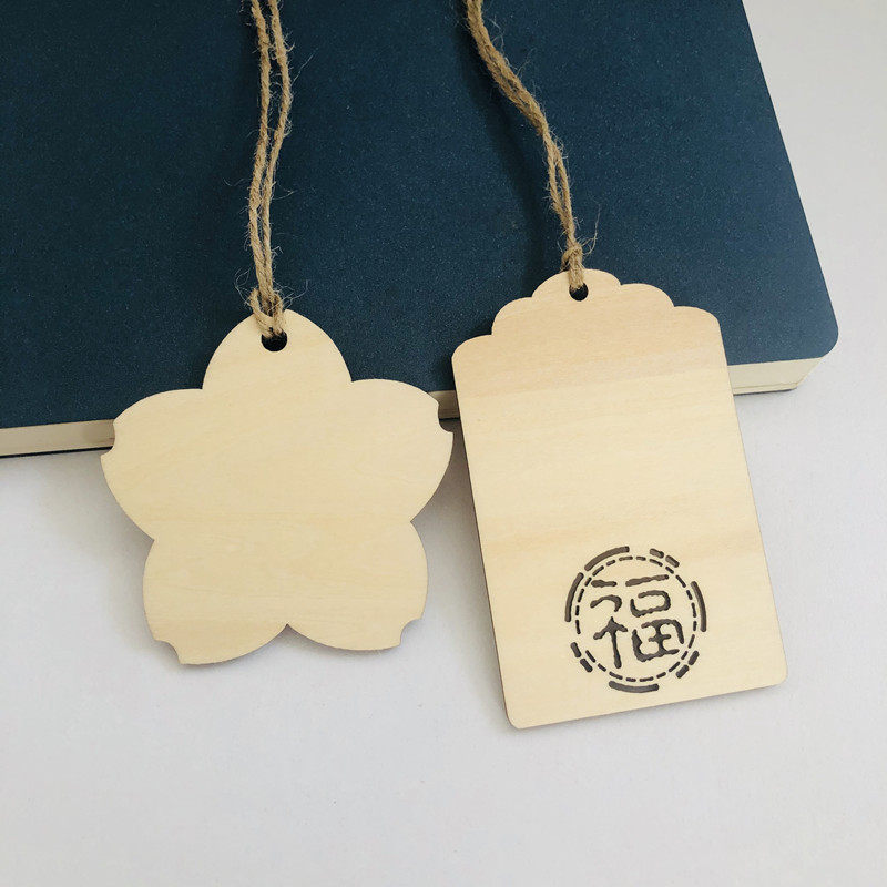 50张新款木质福牌手写心愿吊牌许愿葫芦小木装饰挂牌