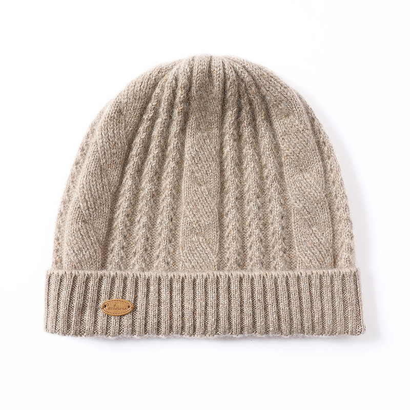 秋冬新款100%纯羊绒帽子女加厚扭花针织保暖帽子