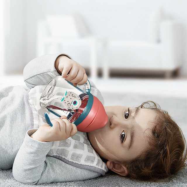 babycare婴儿学饮杯宝宝喝水水杯防漏防呛儿童吸管水杯