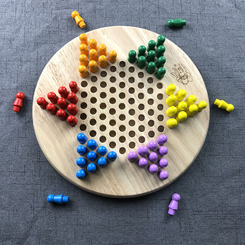 实木木制儿童跳棋黑白五子棋二合一幼儿宝宝益智跳棋