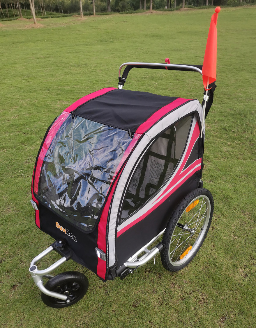 拖车自行车bta19出口双座避震载人万向母子车