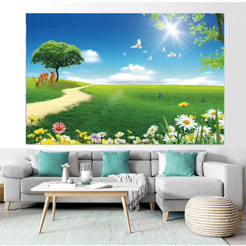 贴墙画墙贴壁画壁纸自粘防水防晒创意风景画客厅墙贴