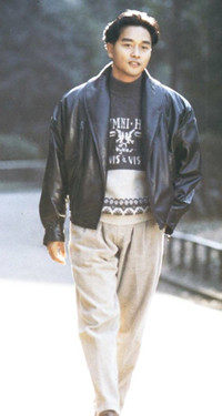 同款金毛出品张国荣leslie皮衣夹克外套纵横四海夹克